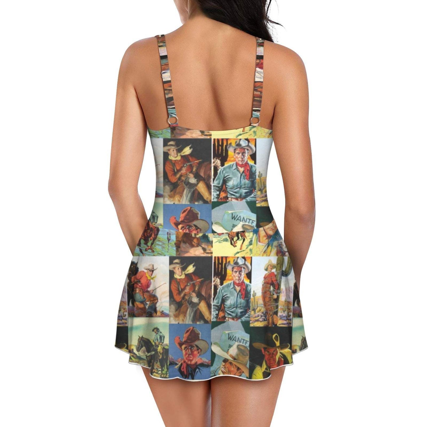 Baha Ranch Vintage Cowboy Skirted Swimsuit - Baha Ranch Western Wear - Flyclothing LLC