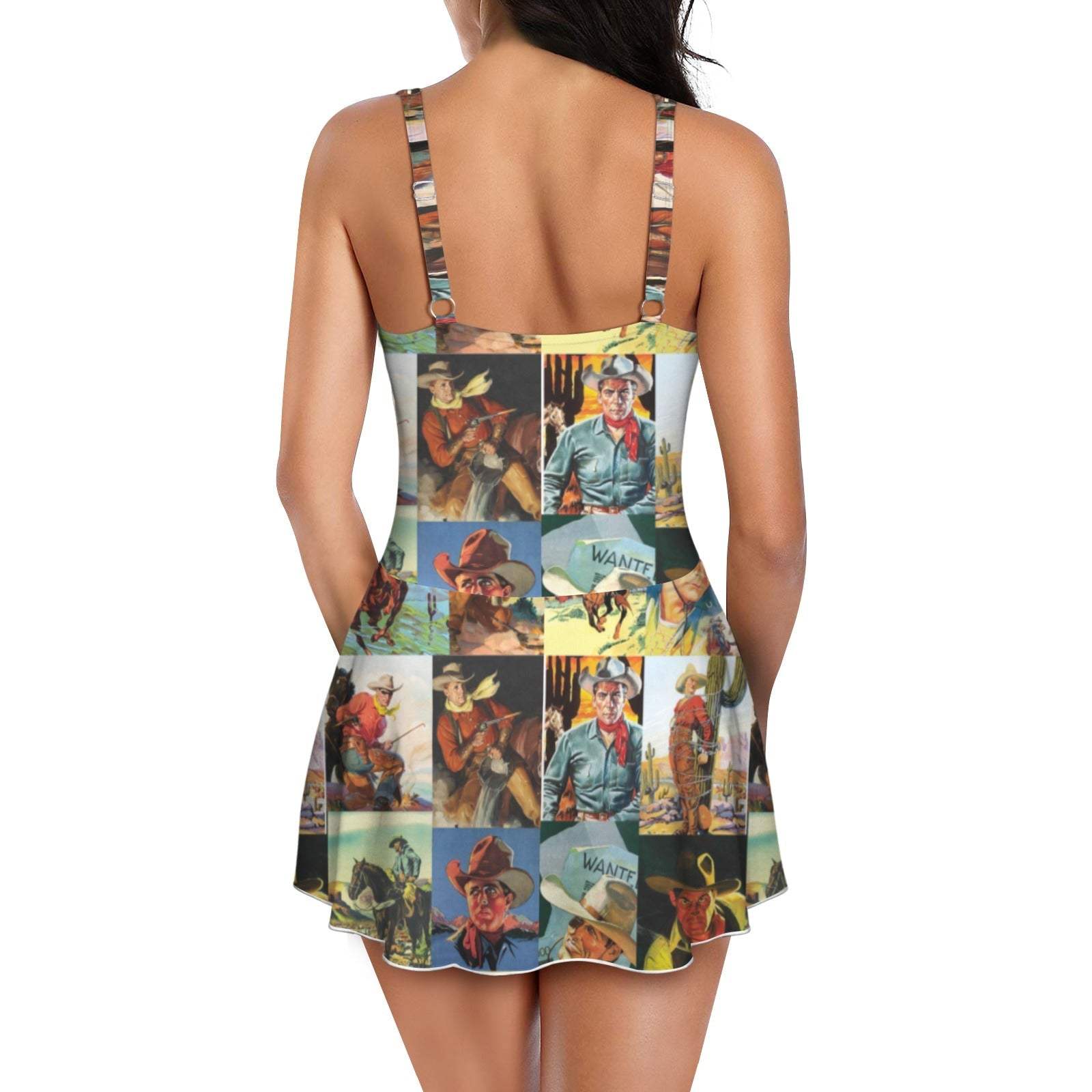 Baha Ranch Vintage Cowboy Skirted Swimsuit - Baha Ranch Western Wear - Flyclothing LLC