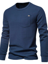 Men's Waffle-Knit Round Neck T-Shirt - Trendsi - Flyclothing LLC