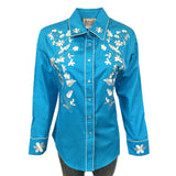 Rockmount Ranch Wear Women's Vintage Turquoise Floral Embroidered Western Shirt - Rockmount Clothing - Flyclothing LLC