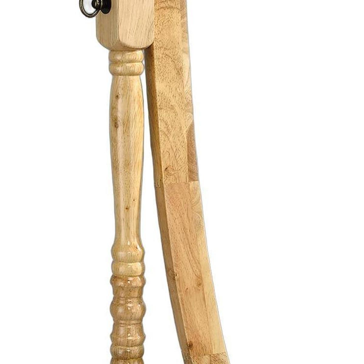 59" Natural Wood Oval Freestanding Tilting Geometric Framed Full Length Hanging Mirror - HomeRoots - Flyclothing LLC