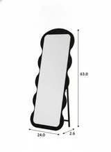 63" Black Wood Novelty Freestanding Geometric Framed Full Length Hanging Mirror - HomeRoots - Flyclothing LLC