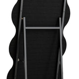 63" Black Wood Novelty Freestanding Geometric Framed Full Length Hanging Mirror - HomeRoots - Flyclothing LLC