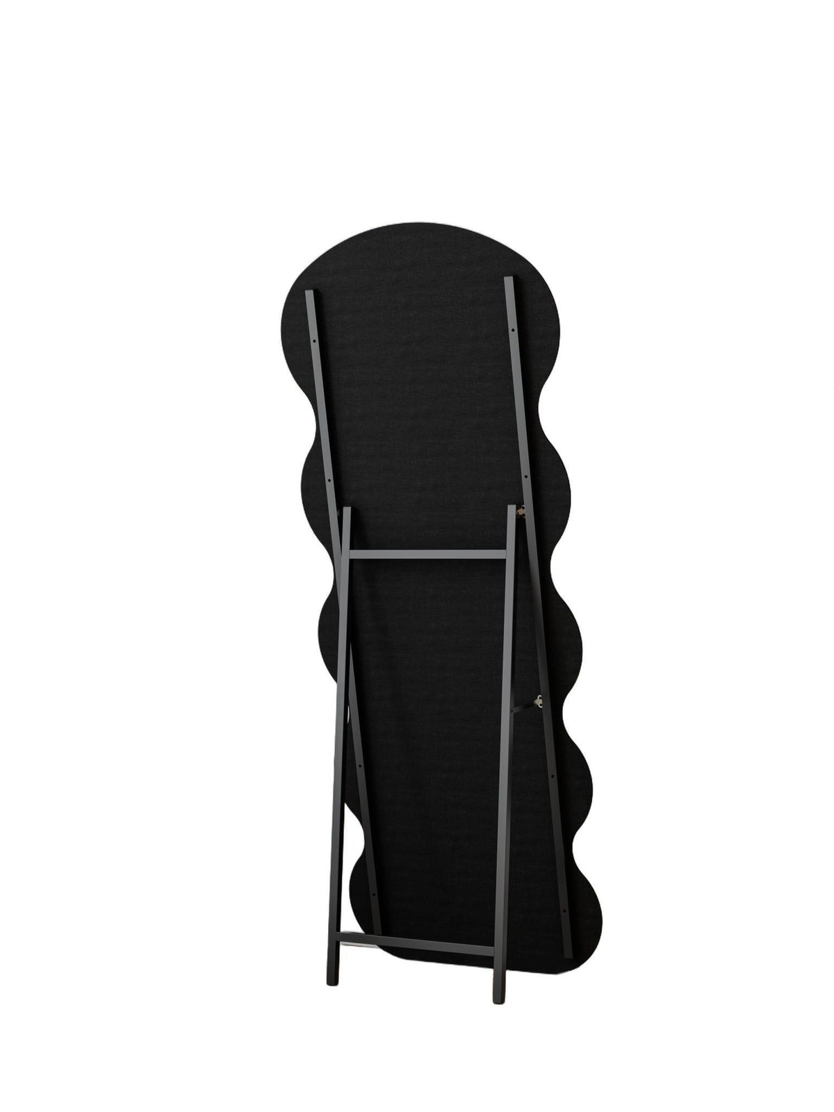 63" Black Wood Novelty Freestanding Geometric Framed Full Length Hanging Mirror - HomeRoots - Flyclothing LLC