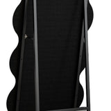 63" Black Wood Novelty Freestanding Geometric Framed Full Length Hanging Mirror - HomeRoots - Flyclothing LLC