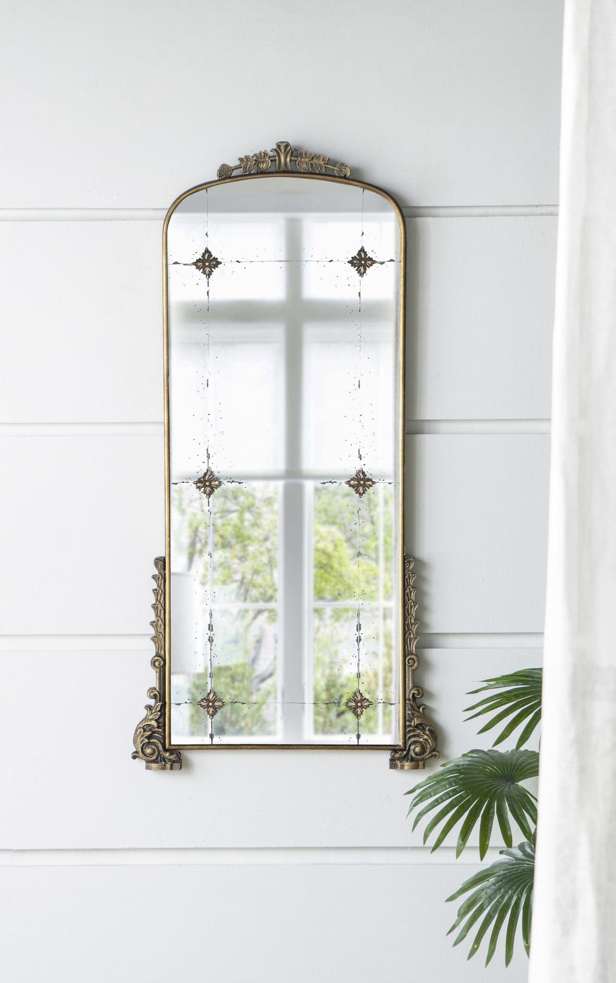 49" Gold Metal Oval Freestanding Framed Full Length Hanging Mirror - HomeRoots - Flyclothing LLC