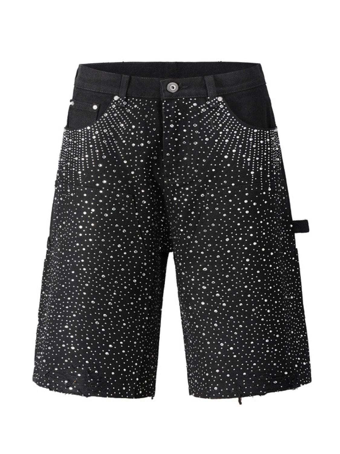 Men's Rhinestone Shorts with Pockets - Trendsi - Flyclothing LLC