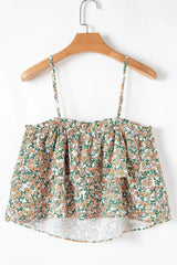 Floral Spaghetti Strap Ruffled Cami - Trendsi - Flyclothing LLC