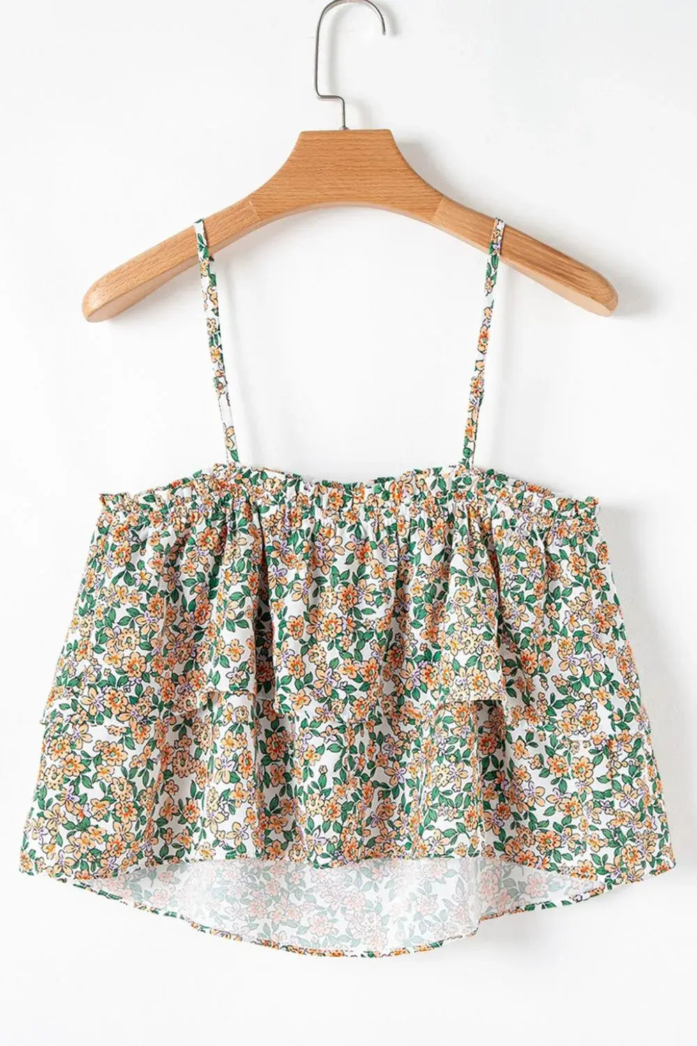 Floral Spaghetti Strap Ruffled Cami - Trendsi - Flyclothing LLC