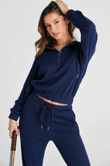 Drawstring Half Zip Hoodie and Joggers Active Set - Trendsi - Flyclothing LLC