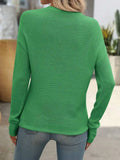 Round Neck Dropped Shoulder Knit Top - Trendsi - Flyclothing LLC