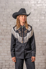 Rockmount Ranch Wear Women's Vintage Black Fringe Embroidered Western Shirt - Rockmount Clothing - Flyclothing LLC