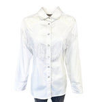 Rockmount Ranch Ware Women's Vintage White Fringe Embroidered Western Shirt