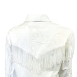 Women's Vintage White Fringe Embroidered Western Shirt - Rockmount Ranch Wear - Flyclothing LLC