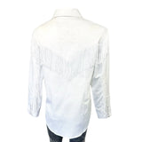 Women's Vintage White Fringe Embroidered Western Shirt - Rockmount Ranch Wear - Flyclothing LLC