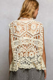 POL Openwork Round Neck Floral Crochet Tank - Trendsi - Flyclothing LLC