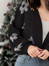 Floral Open Front Cardigan - Trendsi - Flyclothing LLC