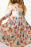 Harvest Blooms 3/4 Sleeve Pocket Twirl Dress - Mila & Rose ®