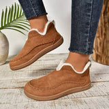 Round Toe Sherpa-Lined Slip-Ons - Trendsi - Flyclothing LLC