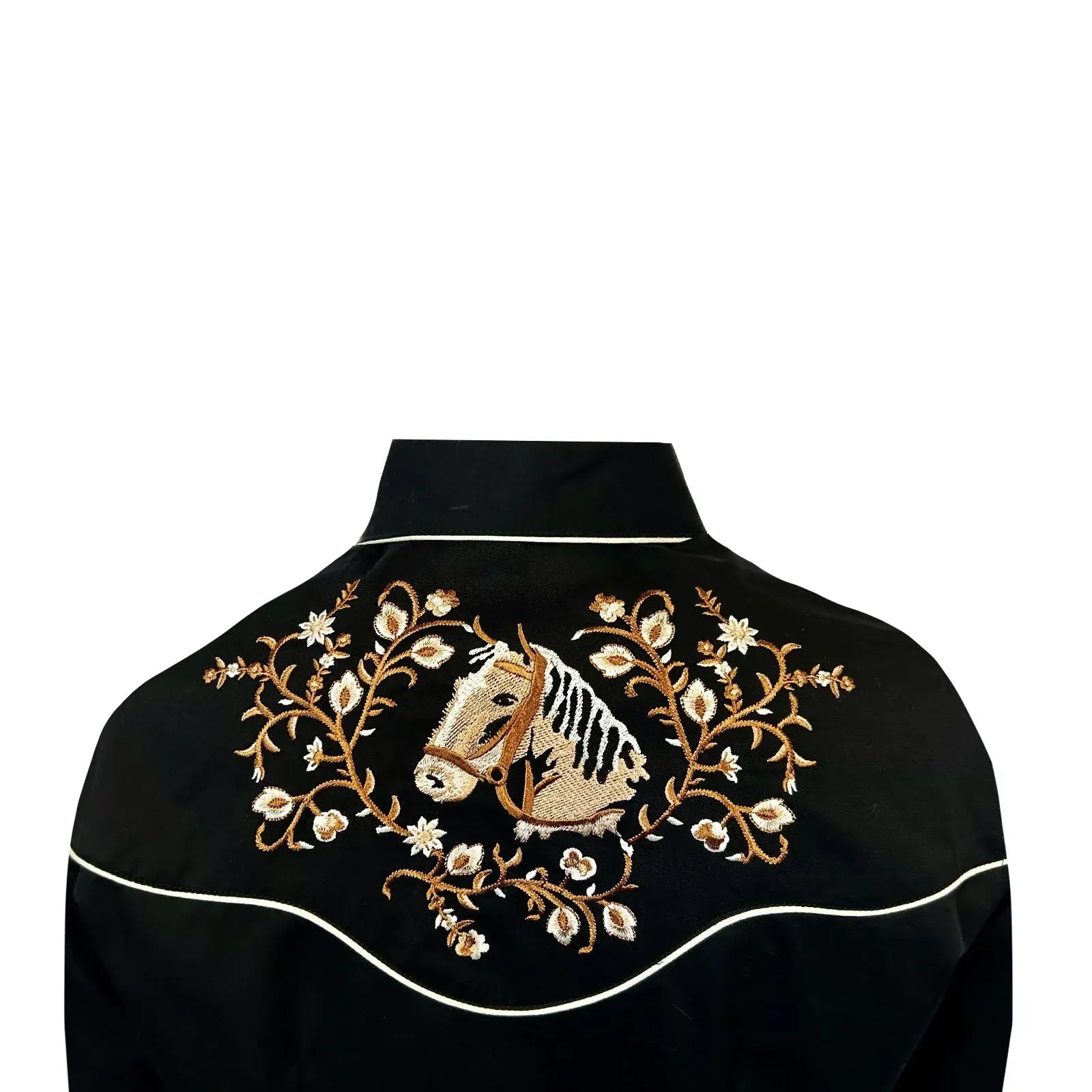 Women’s Vintage Horsehead & Floral Embroidered Western Shirt - Rockmount Ranch Wear - Flyclothing LLC
