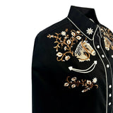 Women’s Vintage Horsehead & Floral Embroidered Western Shirt - Rockmount Ranch Wear - Flyclothing LLC