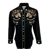 Women’s Vintage Horsehead & Floral Embroidered Western Shirt - Rockmount Ranch Wear - Flyclothing LLC