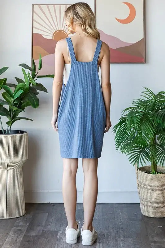Heimish Full Size Ribbed Sleeveless Mini Tank Dress Plus Size - Trendsi - Flyclothing LLC
