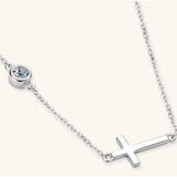 Cross 925 Sterling Silver Moissanite Necklace - Trendsi