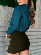 Button Up Long Sleeve Jacket - Trendsi - Flyclothing LLC