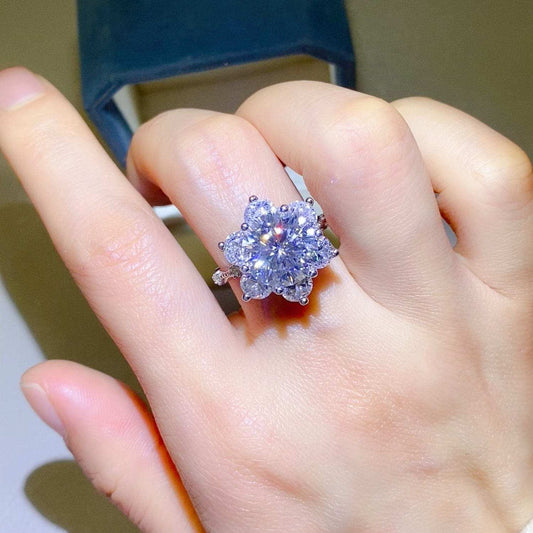 5 Carat Moissanite 925 Sterling Silver Ring - Trendsi - Flyclothing LLC