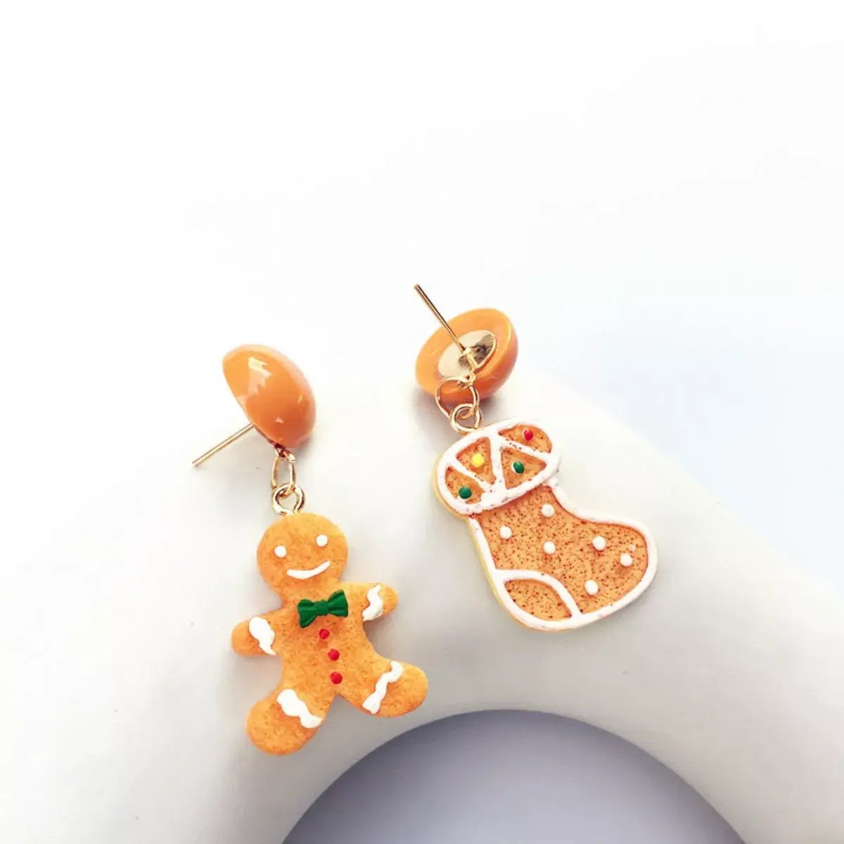 Christmas Gingerbread Man Drop Earrings - Trendsi - Flyclothing LLC