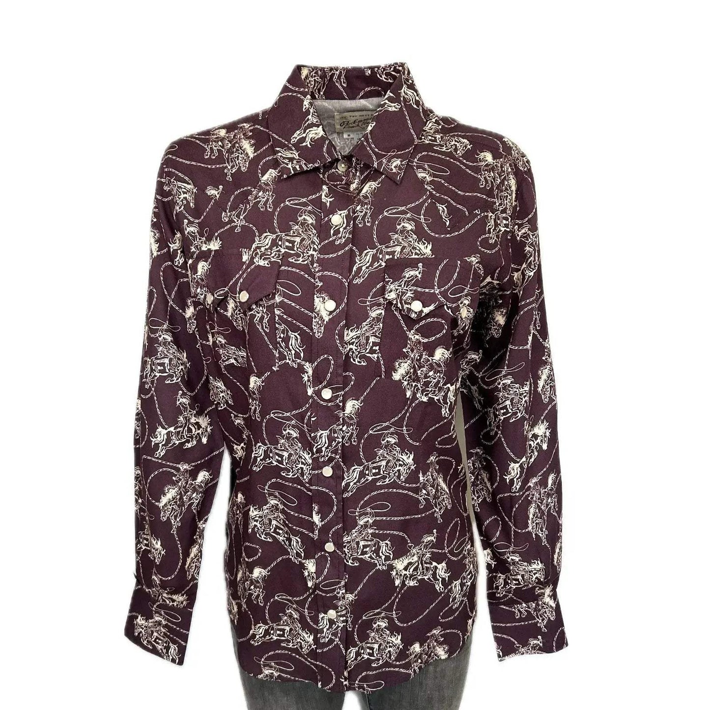 Rockmount Ranch Wear women s burgundy western print shirt - Rockmount Clothing - Flyclothing LLC