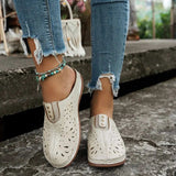 Round Toe Cutout Slip-Ons - Trendsi - Flyclothing LLC