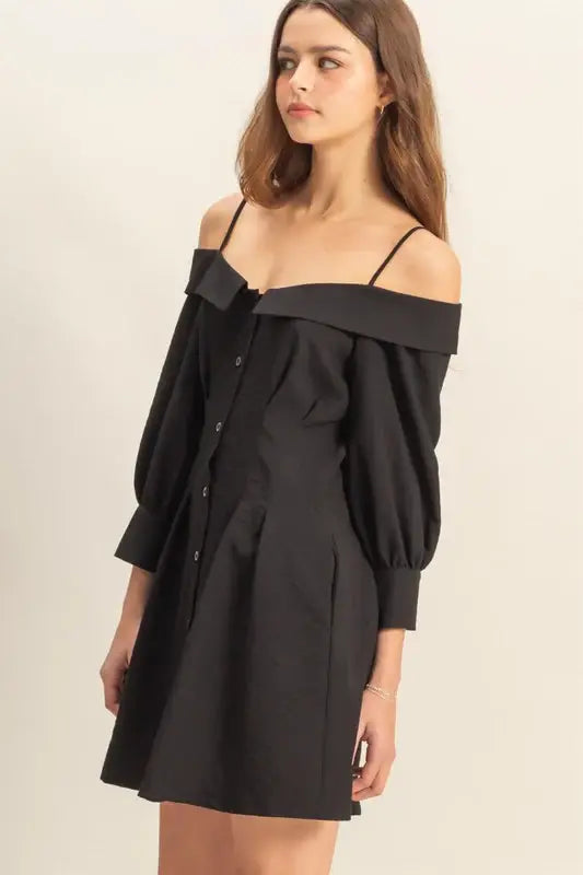 HYFVE Button Down Spaghetti Strap Mini Dress with Pockets - Trendsi - Flyclothing LLC