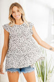Heimish Full Size Tiered Ruffled Animal Print Round Neck Blouse Plus Size - Trendsi