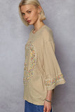 POL Floral Peace Patch Drop Shoulder T-Shirt - Trendsi