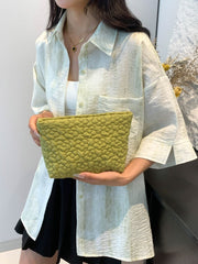 Flower Texture Polyester Clutch - Trendsi