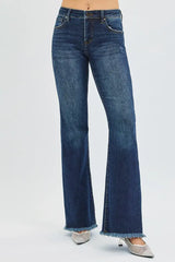 RISEN Full Size Tummy Control Mid Rise Flare Jeans Plus Size - Trendsi - Flyclothing LLC
