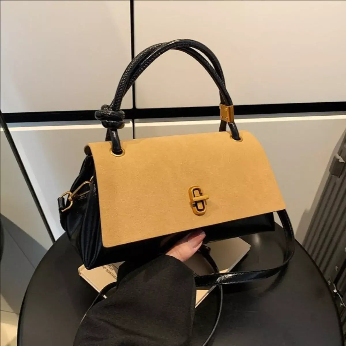 Flap Crossbody Bag with Top Handle - Trendsi - Flyclothing LLC