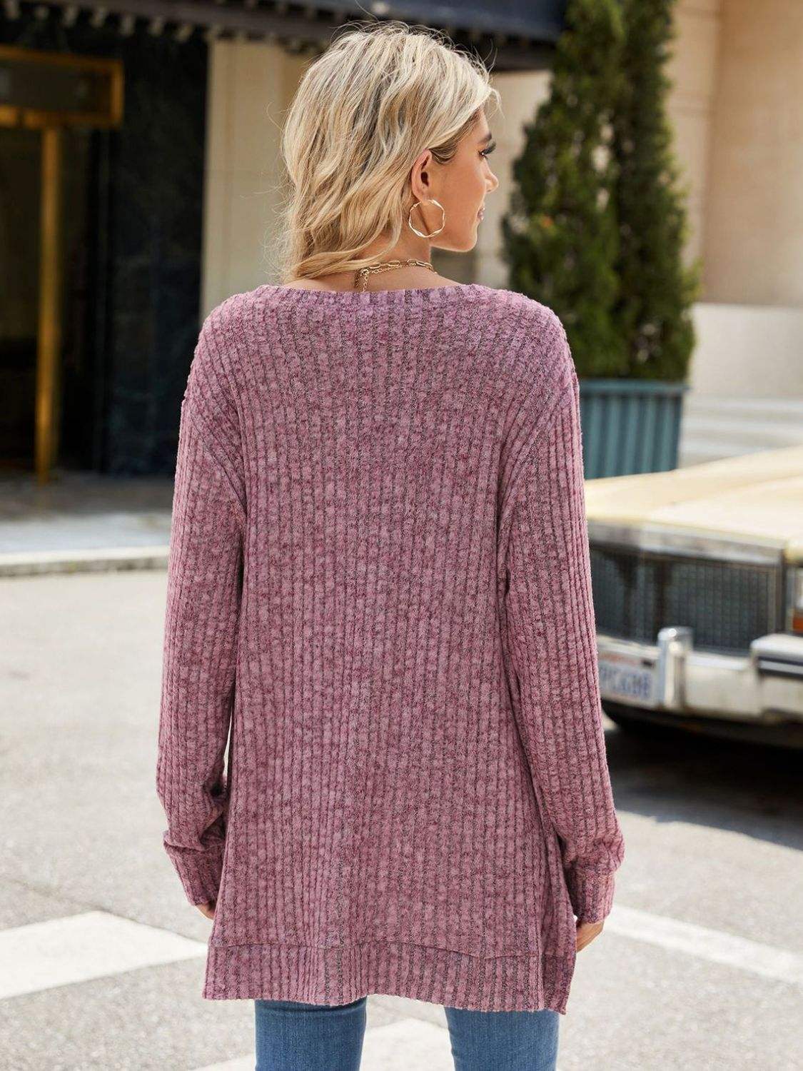 Round Neck Long Sleeve T-Shirt - Trendsi - Flyclothing LLC