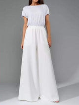 Full Size Sequin Round Neck Short Sleeve Wide Leg Jumpsuit - Trendsi - Flyclothing LLC