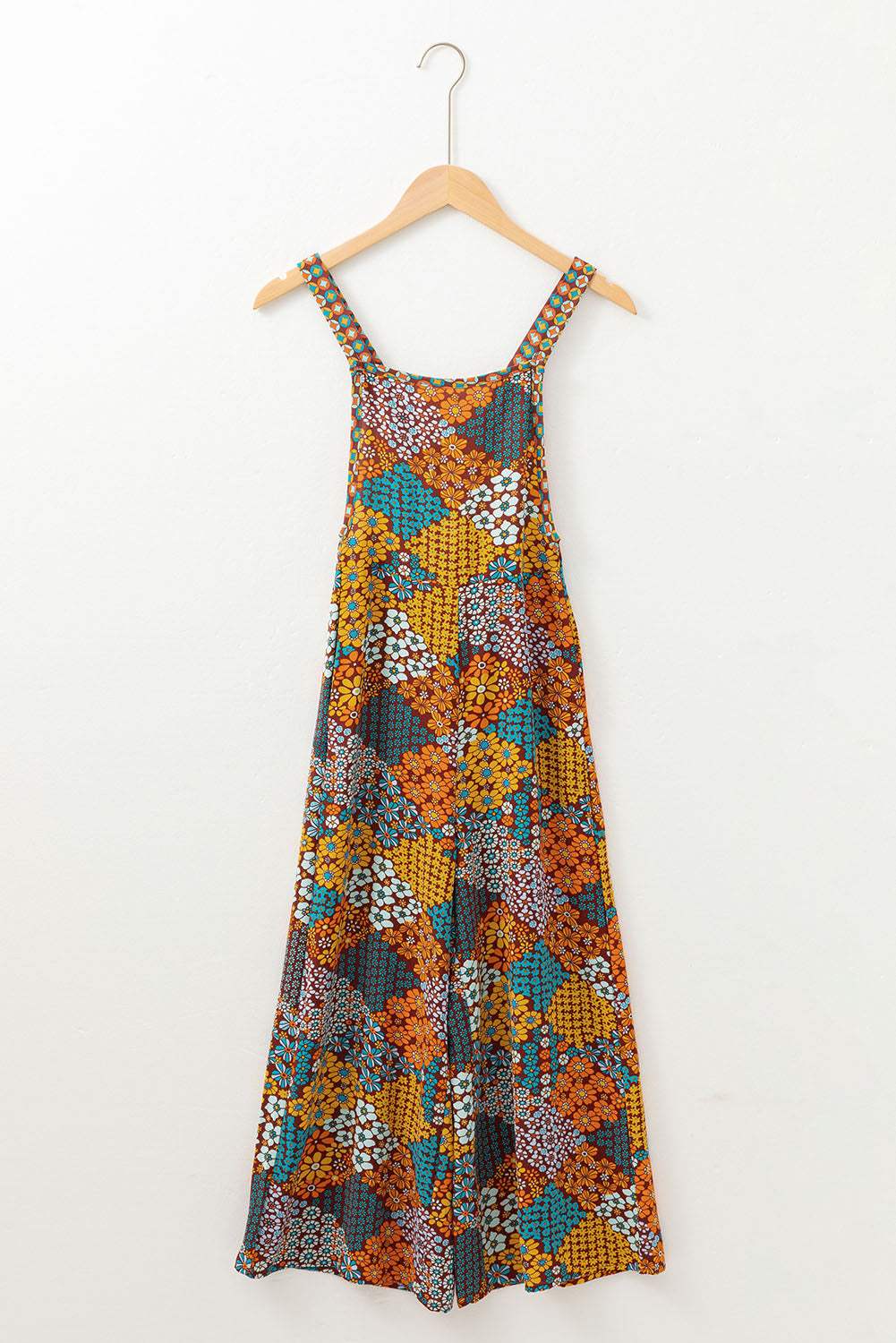 Floral Crisscross Strap Wide Leg Overalls - Trendsi - Flyclothing LLC