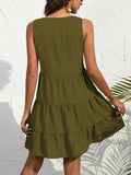 V-Neck Sleeveless Mini Tank Dress - Trendsi
