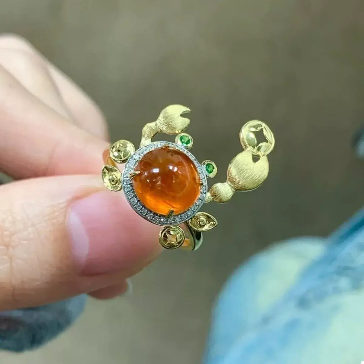 18K Gold-Plated Crab Ring - Trendsi - Flyclothing LLC