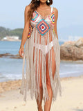 Fringe Spaghetti Strap Cover-Up - Trendsi - Flyclothing LLC