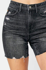 Judy Blue Full Size High Waist Tummy Control Denim Shorts - Trendsi - Flyclothing LLC