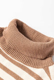 Striped Turtleneck Long Sleeve Sweater - Trendsi - Flyclothing LLC