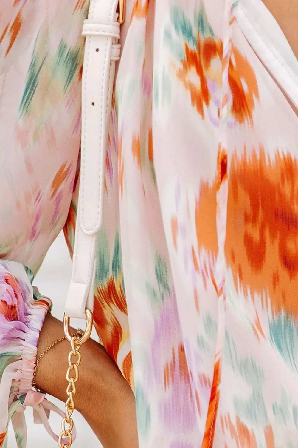 Printed Tie Neck Long Sleeve Blouse - Trendsi - Flyclothing LLC