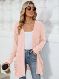 Pocketed Open Front Long Sleeve Cardigan - Trendsi - Flyclothing LLC