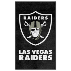 Las Vegas Raiders 3X5 High-Traffic Mat with Durable Rubber Backing - Portrait Orientation - Las Vegas Raiders